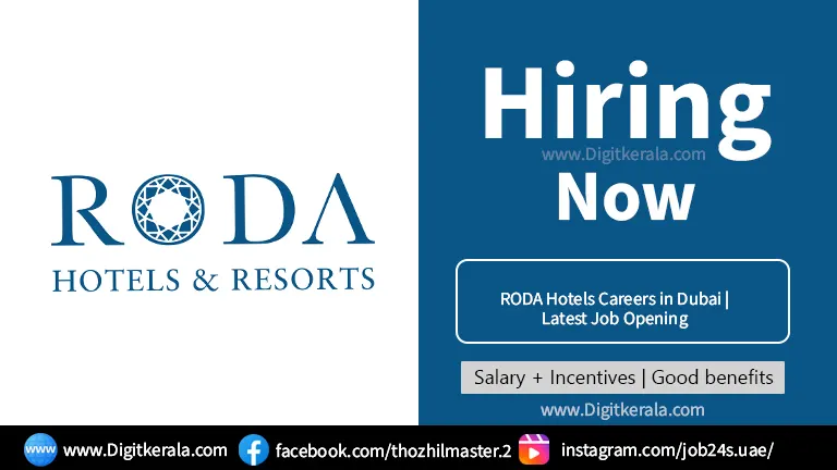 RODA Hotels Careers in Dubai | Latest Job Opening 2024